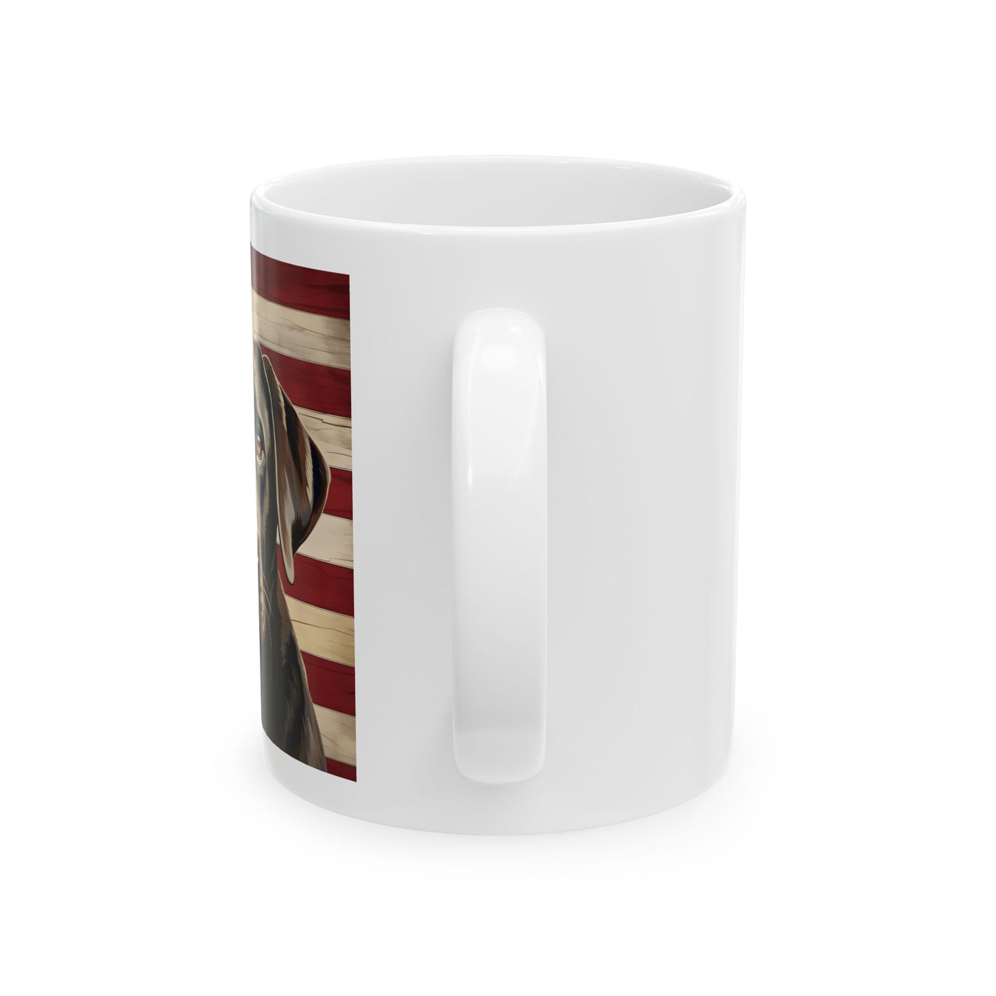 Patriotic Labrador Retriever Mug | 11 oz Ceramic Coffee Mug | American Flag Dog Lover Gift