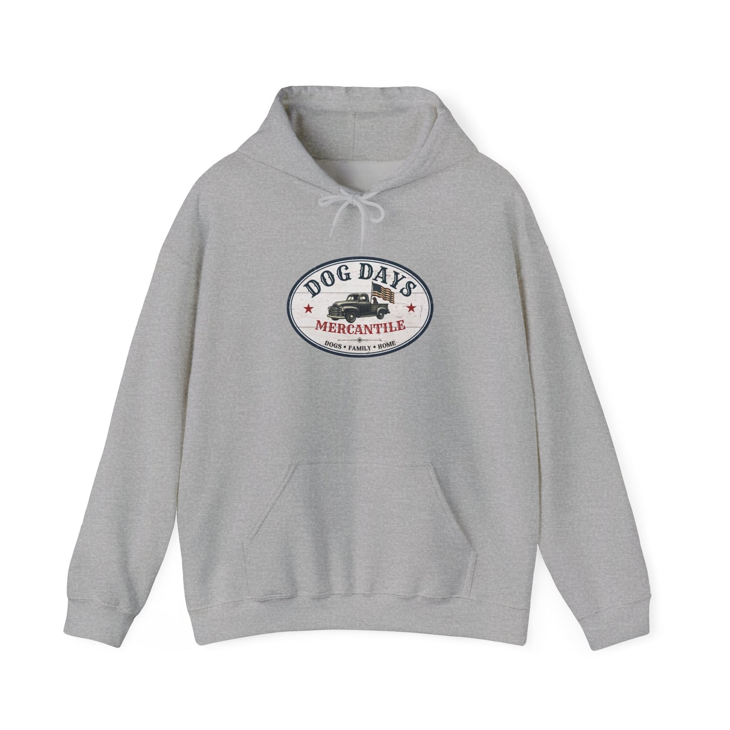 Dog Days Mercantile Logo Hoodie | Vintage Americana Gildan® Unisex Hooded Sweatshirt