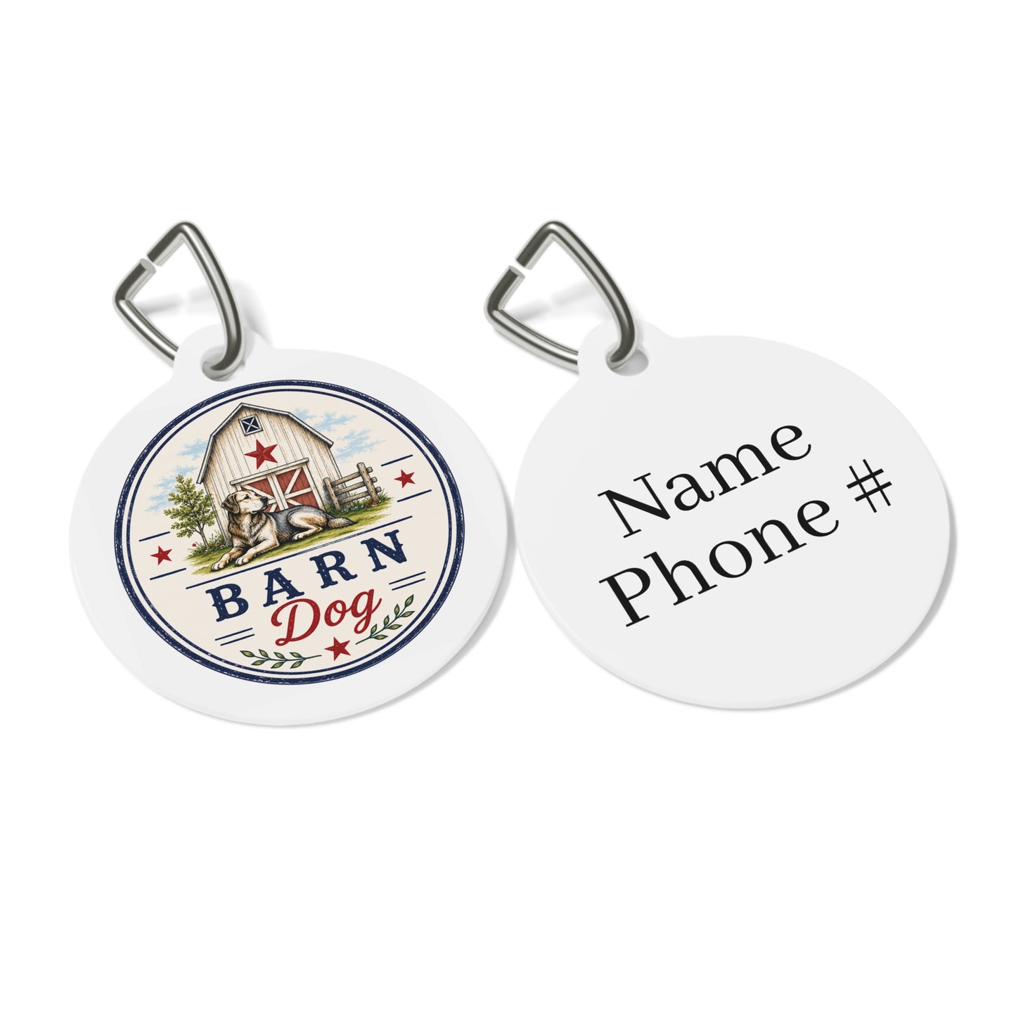 Barn Dog Personalized Americana Dog Tag | Vintage Farmhouse Dog ID Tag | Custom Pet Tag | Dog Days Mercantile
