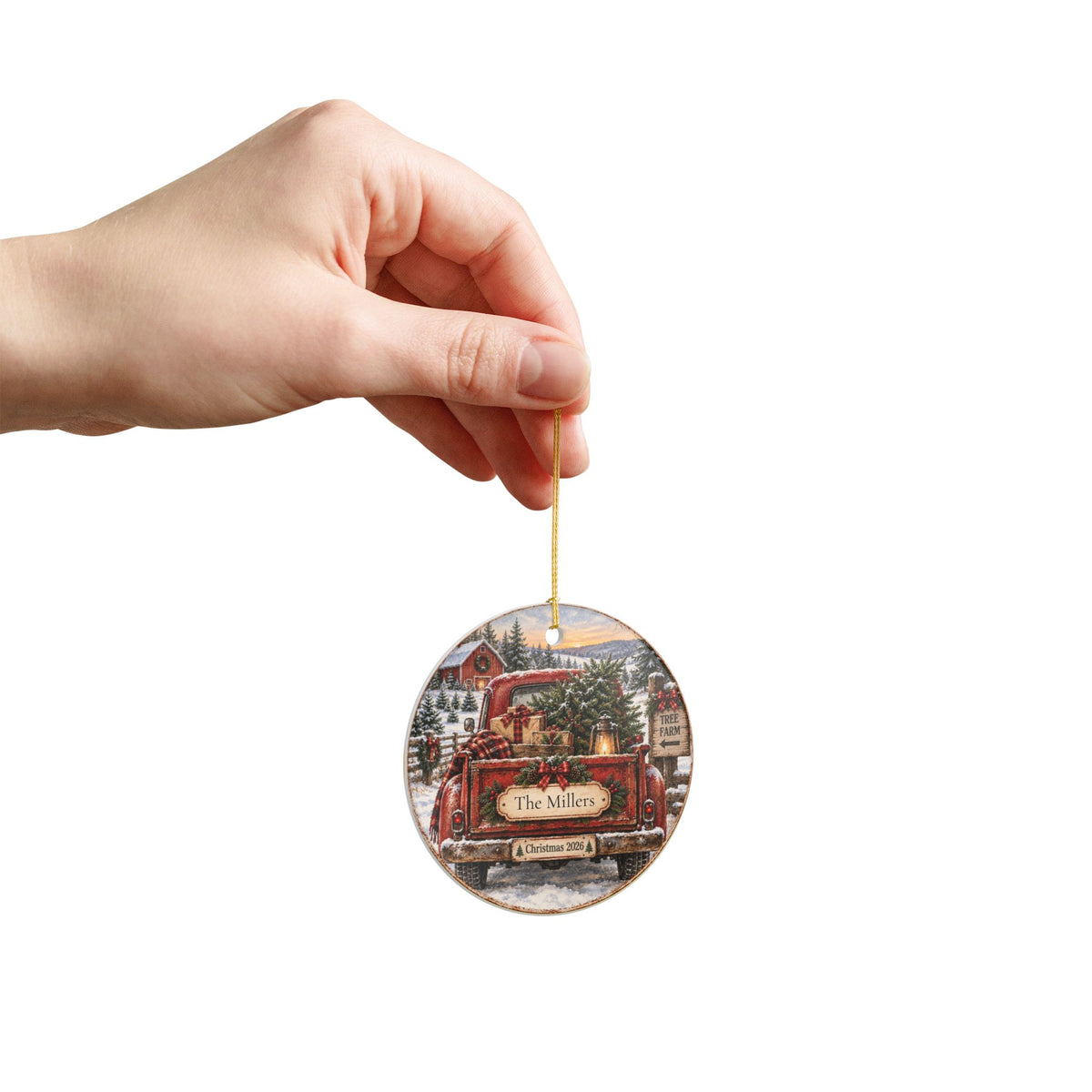 Personalized Christmas Truck Ornament | Family Name Vintage Truck Ornament | Nostalgic Christmas Keepsake