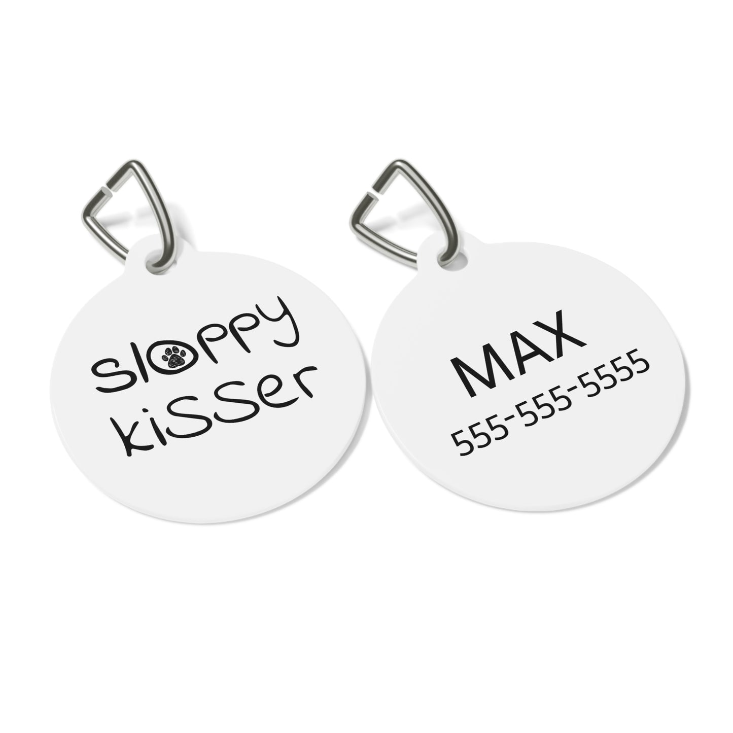 Sloppy Kisser Funny Dog ID Tag | Cute Pet Tag | Personalized Dog ID Tag