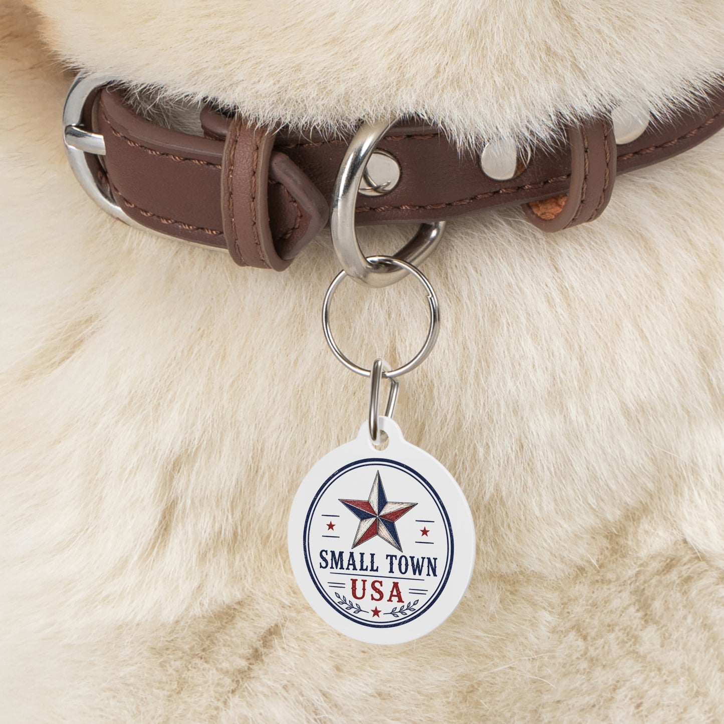 Small Town USA Personalized Americana Dog Tag | Vintage Farmhouse Dog ID Tag | Custom Pet Tag | Dog Days Mercantile