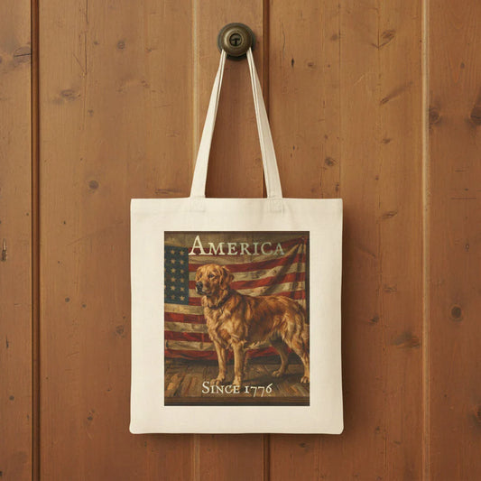 Golden Retriever Americana Tote Bag
