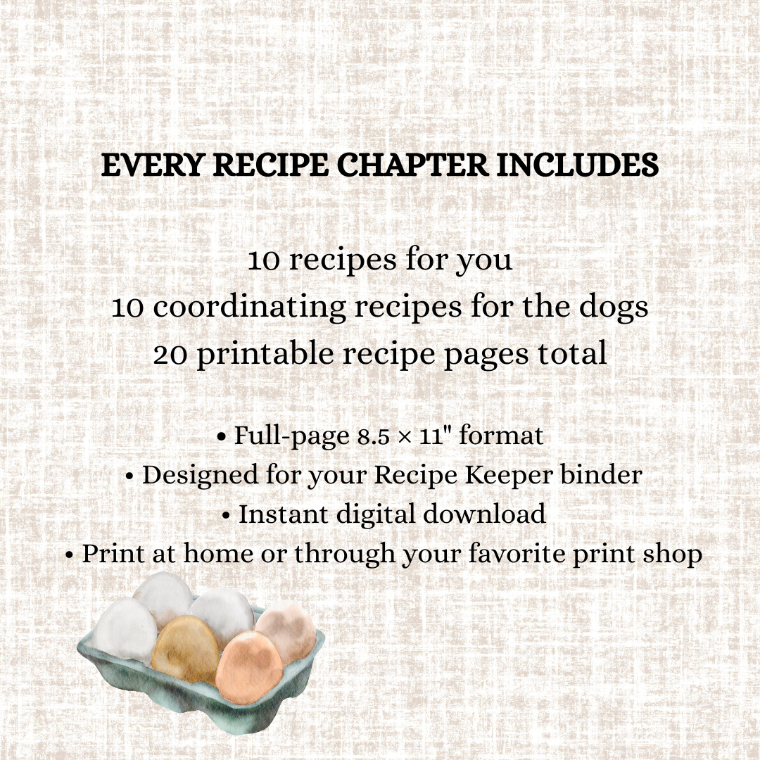 Grandpa's Favorite Recipes | Printable Recipe Collection for People & Dogs