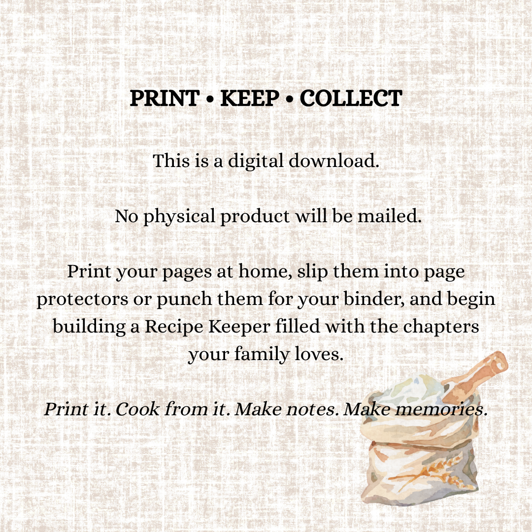 Grandpa's Favorite Recipes | Printable Recipe Collection for People & Dogs