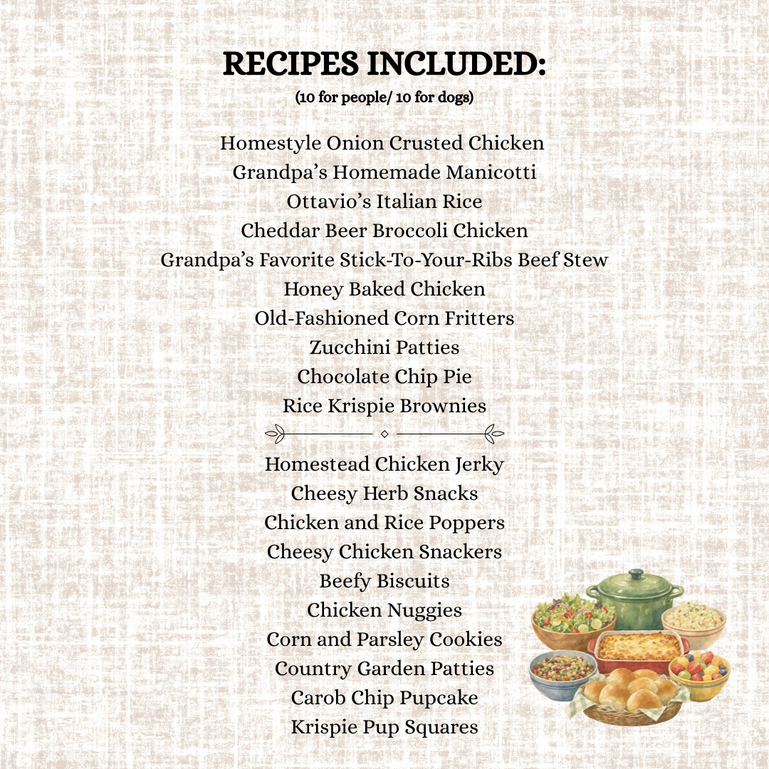 Grandpa's Favorite Recipes | Printable Recipe Collection for People & Dogs