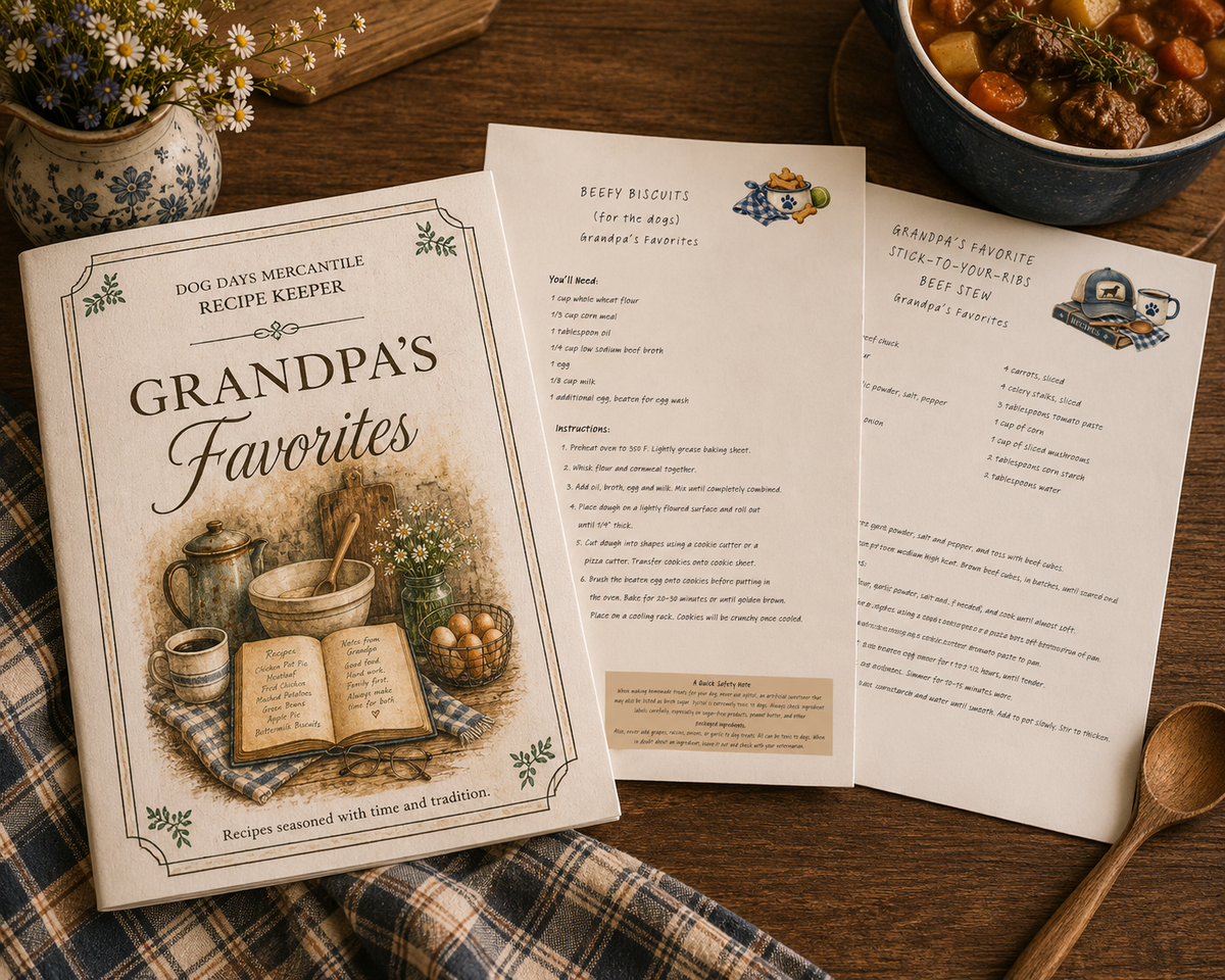 Grandpa's Favorite Recipes | Printable Recipe Collection for People & Dogs
