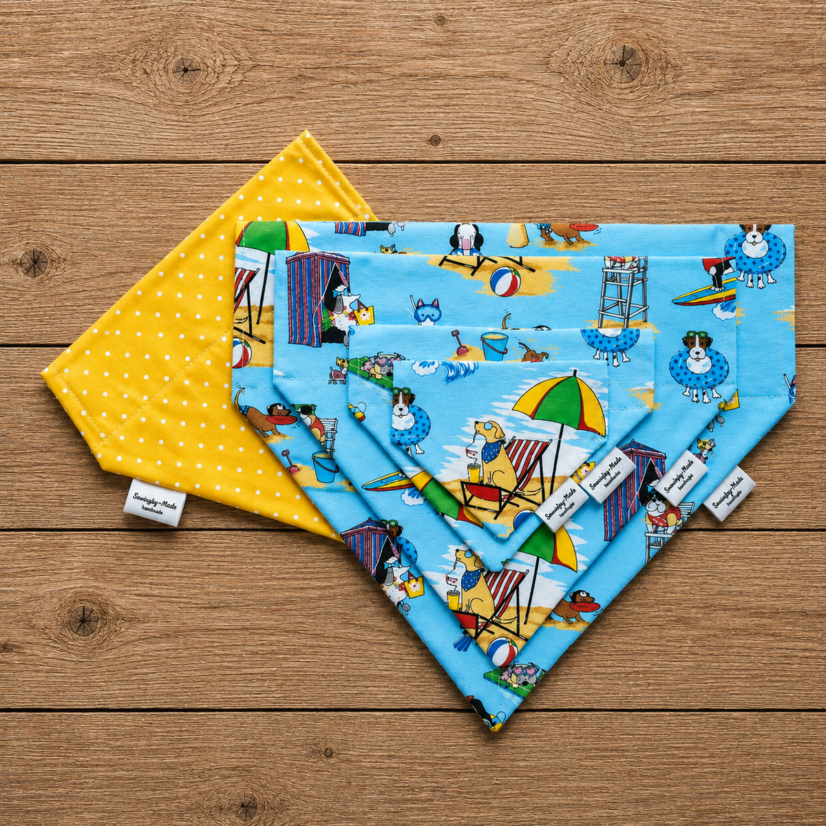 Pool Party Reversible Slide-Over-the-Collar Dog Bandana by Swanky Mutt Boutique