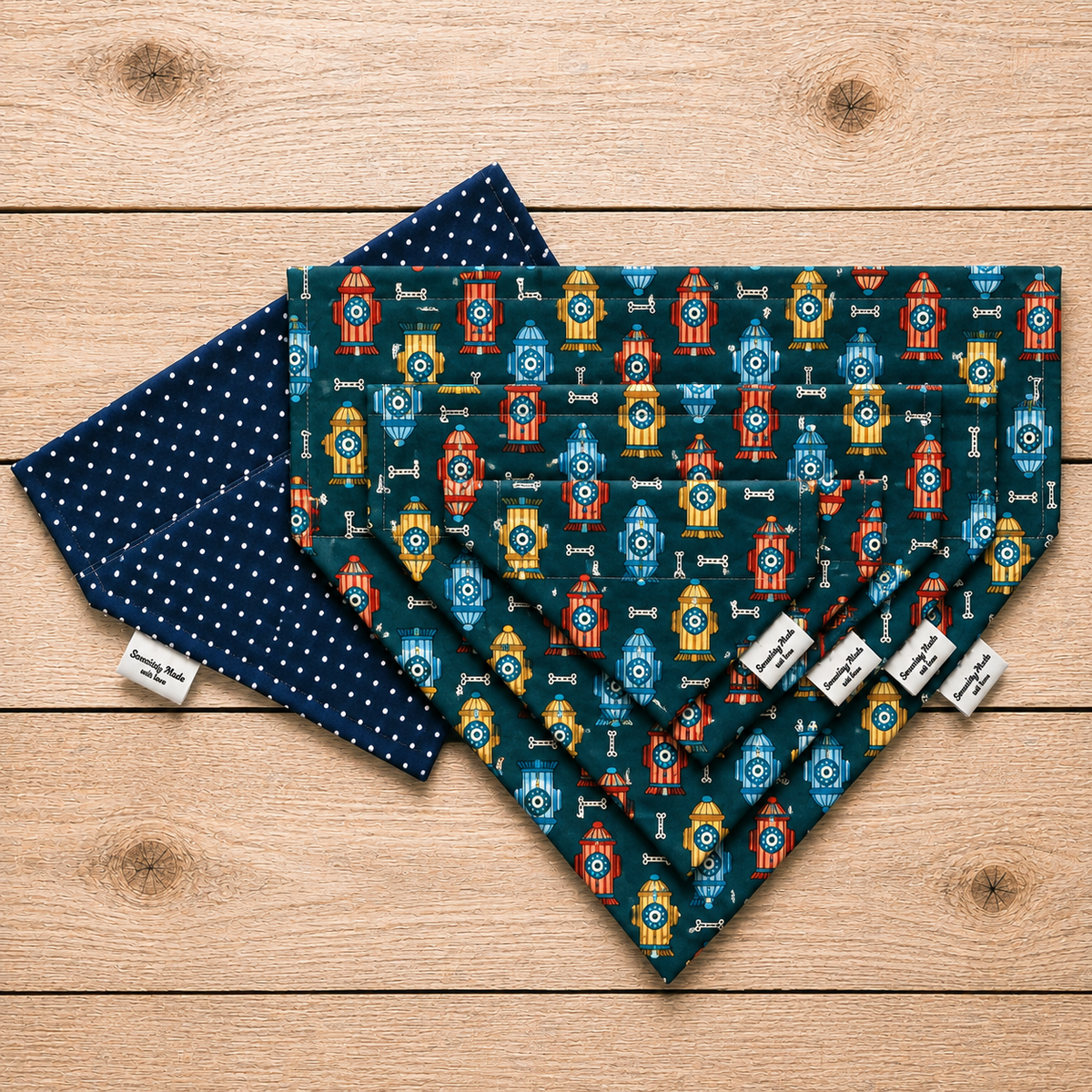 Fire Hydrant Reversible Slide-Over-the-Collar Dog Bandana by Swanky Mutt Boutique