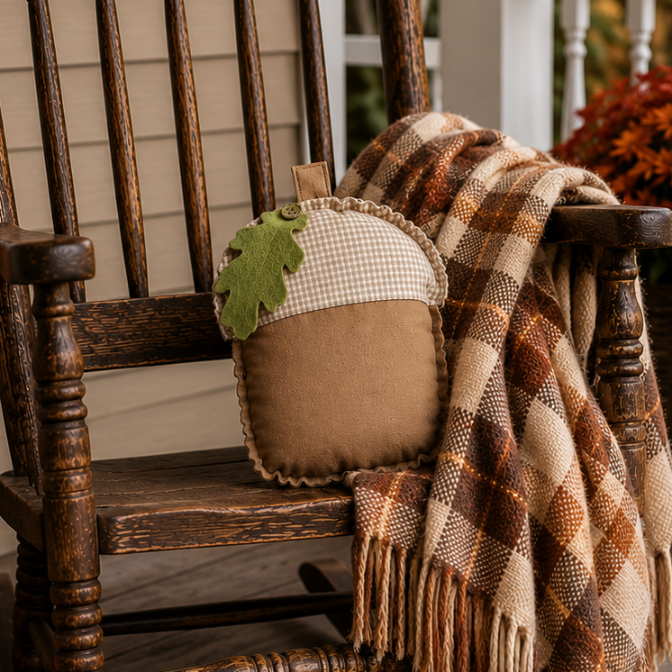 Felt Acorn Accent Pillow