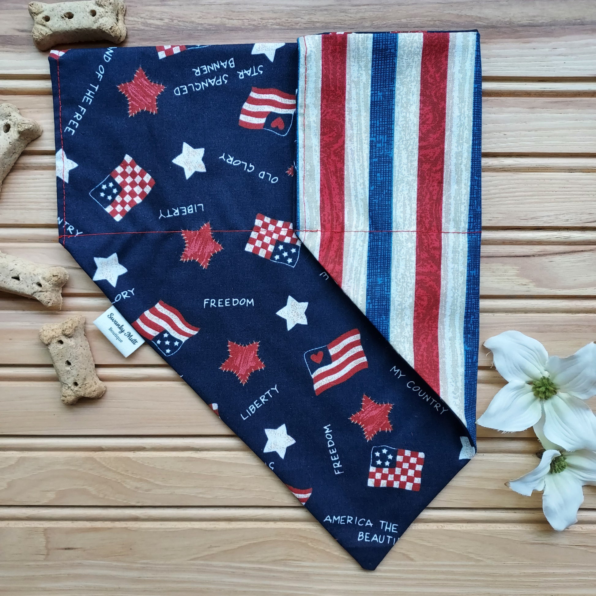 Patriotic Reversible Dog Bandana