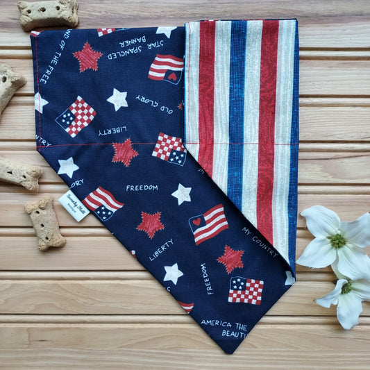 Patriotic Reversible Dog Bandana