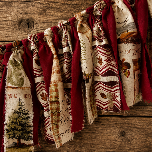 Rustic Burgundy and Logde Print Garland