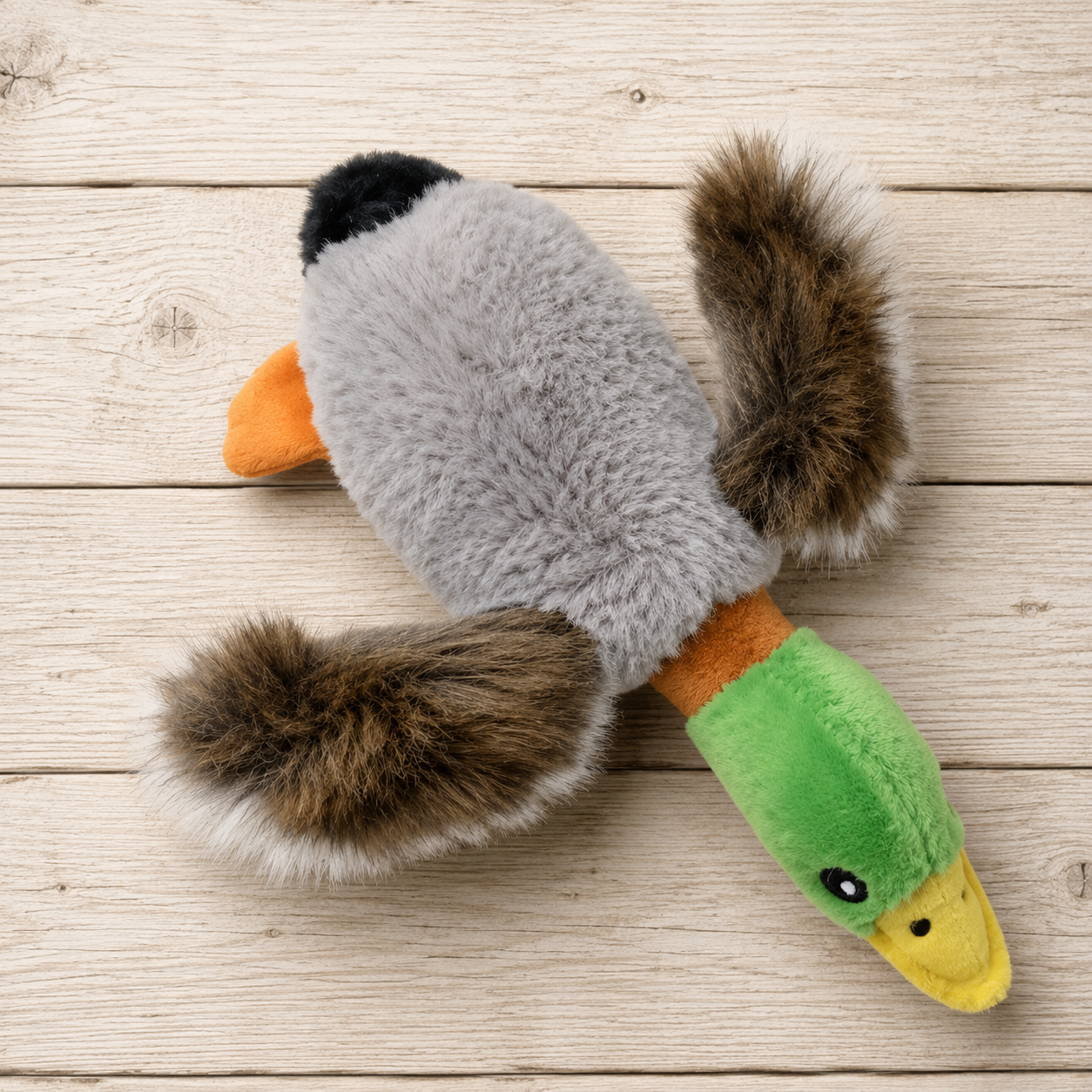 Plush Mallard Duck Dog Toy with Squeaker for Small Dogs