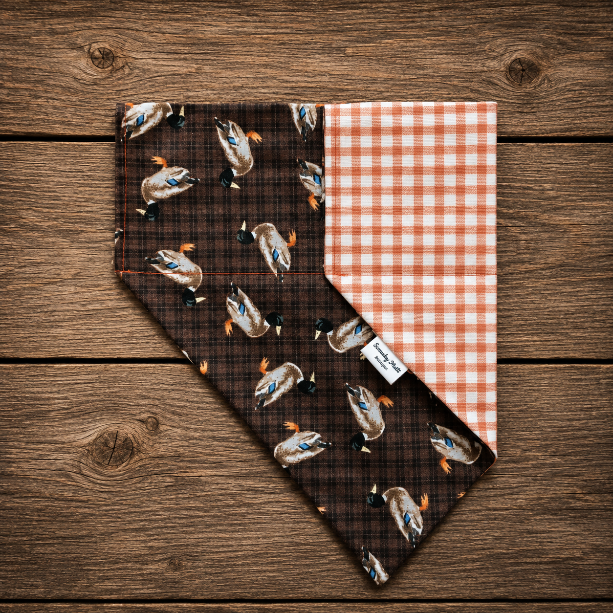 Mallard Duck Reversible Slide-Over-the-Collar Dog Bandana by Swanky Mutt Boutique