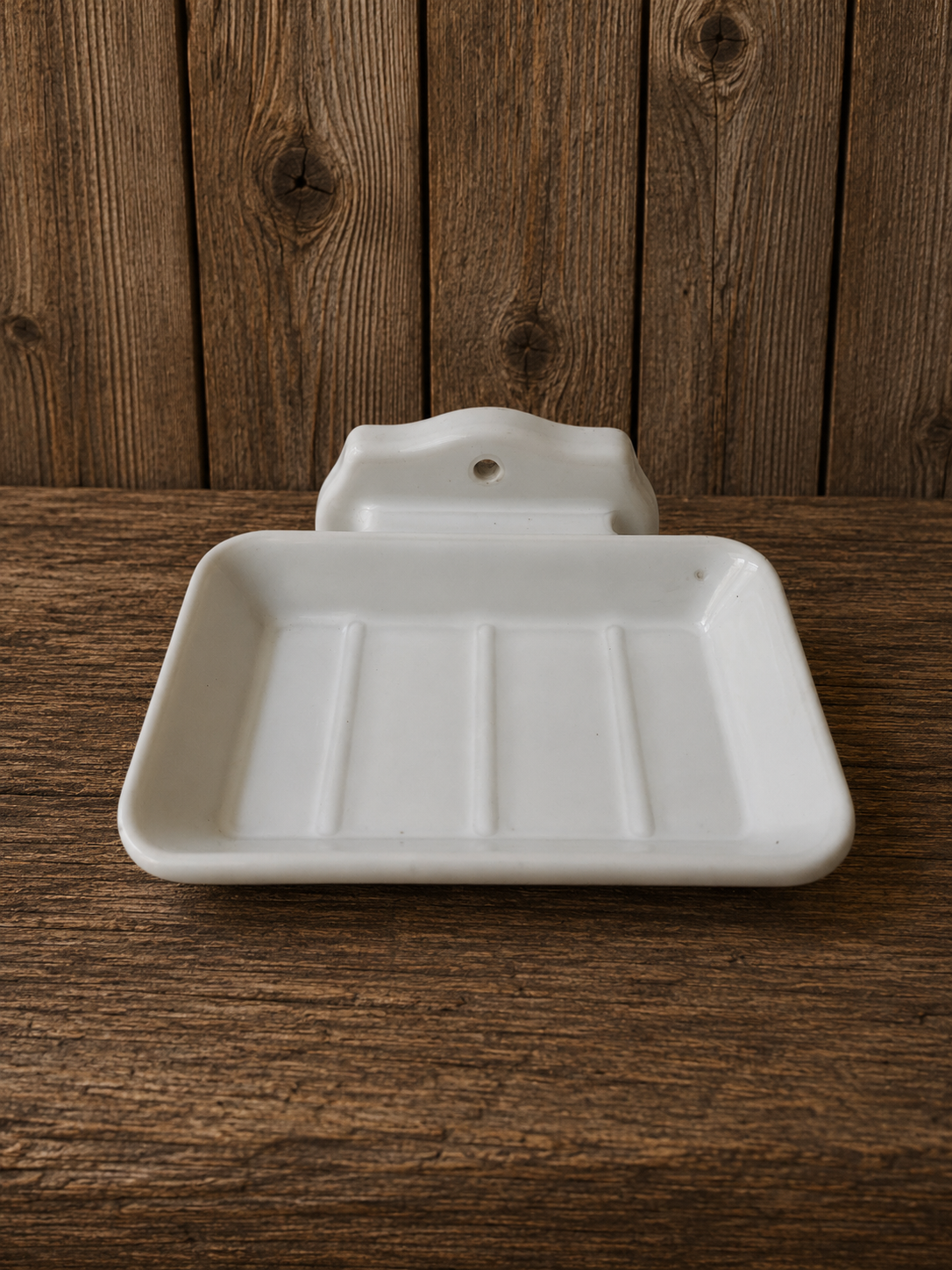 Porcelain Soap and Cup Holder Set for Bathroom Wall Mount 1950s
