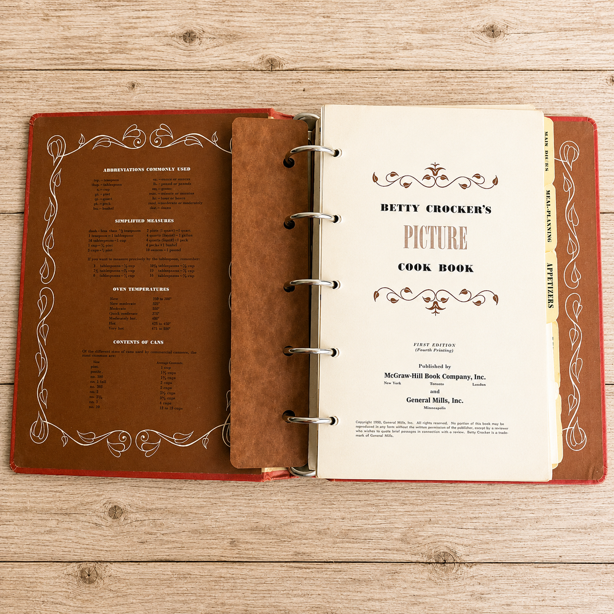 Betty Crocker's Picture Cook Book 1950 Recipes, 5-Ring Looseleaf Binder