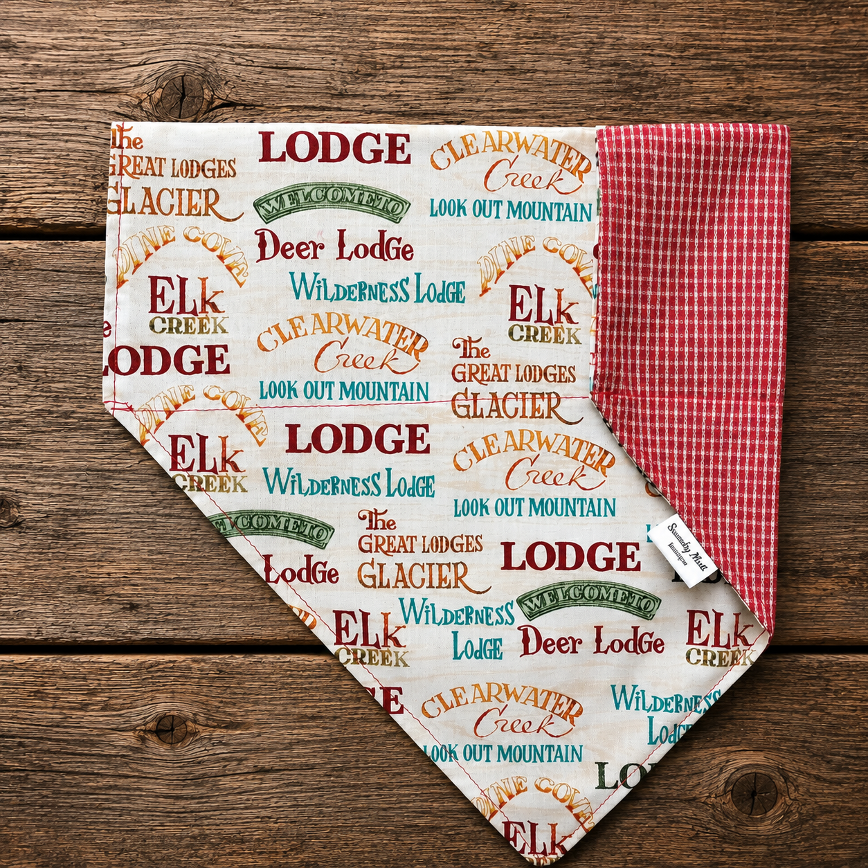 Rustic Lodge Reversible Slide-Over-the-Collar Dog Bandana by Swanky Mutt Boutique