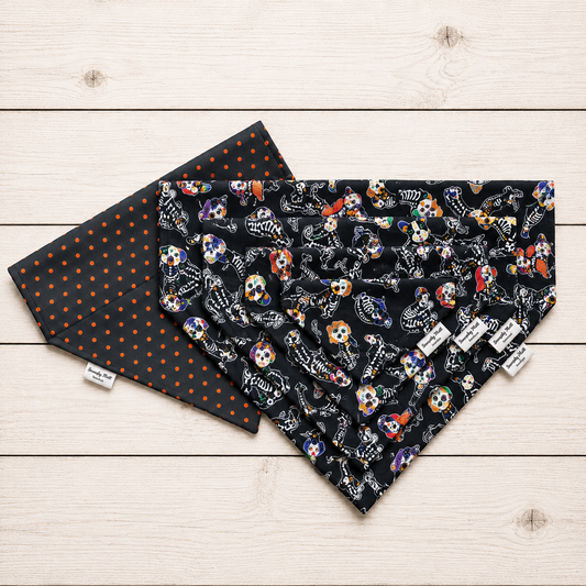 Halloween Reversible Slide-Over-the-Collar Dog Bandana by Swanky Mutt Boutique