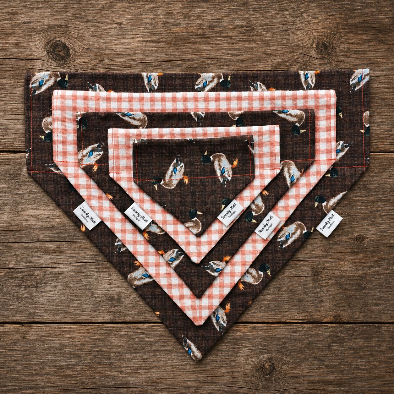Mallard Duck Reversible Slide-Over-the-Collar Dog Bandana by Swanky Mutt Boutique