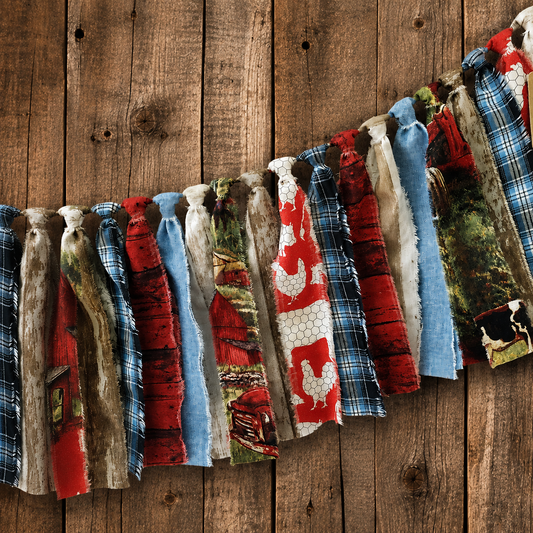 Grandpa’s Barn Garland | Handmade Fabric Garland | Rustic Farmhouse Decor